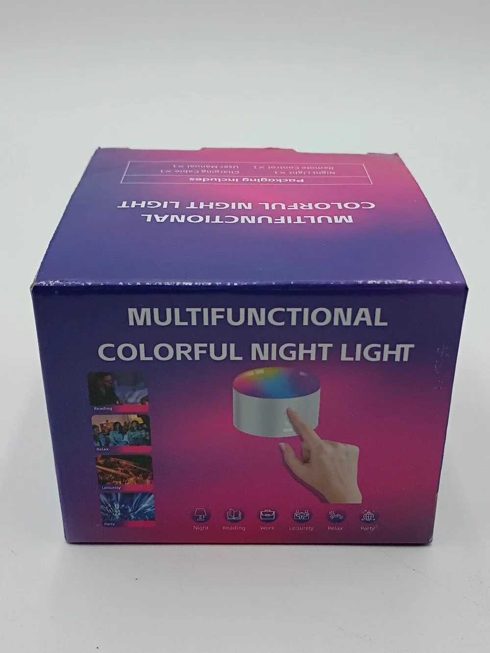 Multi-functional Colorful Night Light. Touch Or Remote Control. USB Charging.